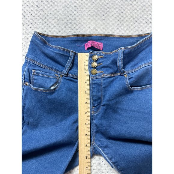 Wax Jeans Womens 7 Blue Denim Medium Wash Jegging Skinny High Waisted - Picture 9 of 10